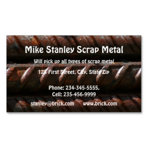 Scrap Metal Recycle collection Custom Magnetic Business Card