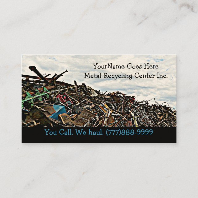 Scrap Metal Recycler Dump or Depot Centre Business Card (Front)