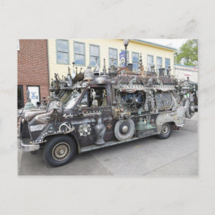 Scrap Sculpture Van Postcard