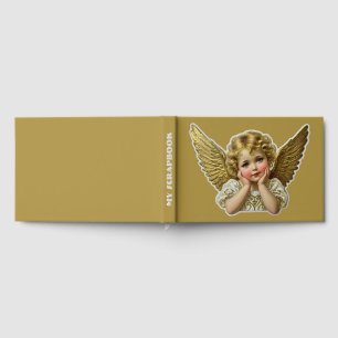 Scrap sticker - Vintage Angel hands on head 1 Guest Book