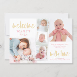 Scrapbook Love Editable Colour Birth Announcement
