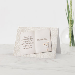 Scrapbook On Damask For a 5th Anniversary Card