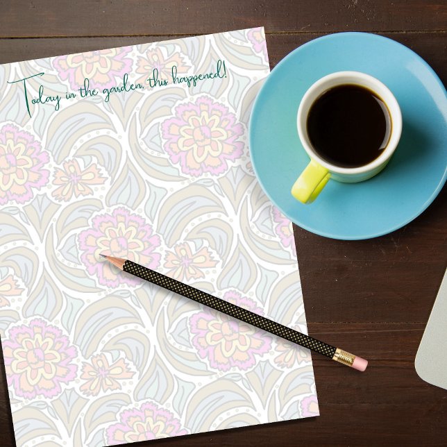 Scrapbook Paper Floral Art Background Custom Letterhead (Creator Uploaded)