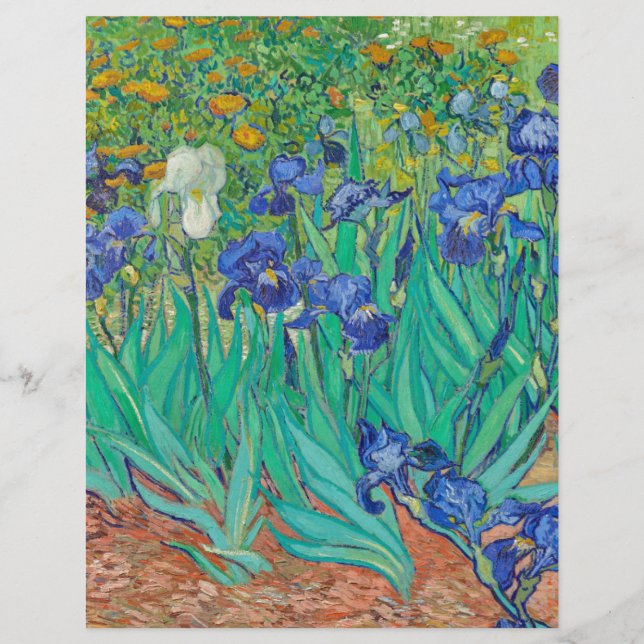 SCRAPBOOK PAPER : VAN GOGH : IRISES  : 1889 (Front)