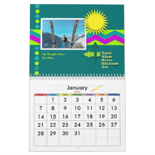 Scrapbook Style Family Photo Any Year Calendar