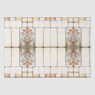 Scrapbook Writing spot grid with flowers Tissue Paper