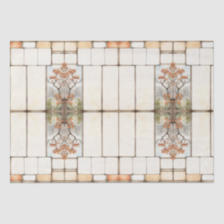 Scrapbook Writing spot grid with flowers Tissue Paper