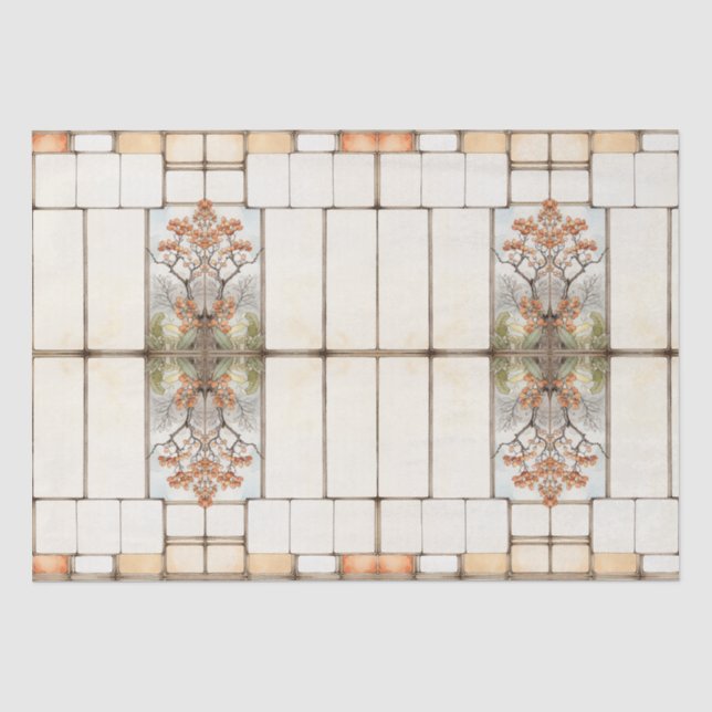 Scrapbook Writing spot grid with flowers Tissue Paper (Front)