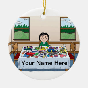 Scrapbooker - Female Ceramic Ornament