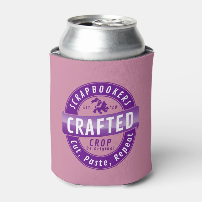 “Scrapbookers - Cut, Paste and Repeat” Can Cooler (Can Front)