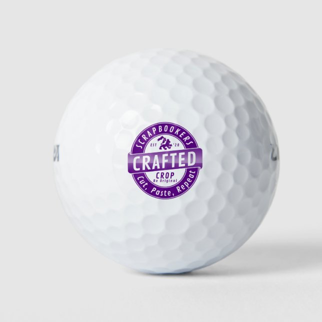 “Scrapbookers - Cut, Paste and Repeat” Golf Balls (Front)