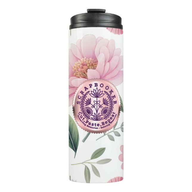 Scrapbookers – Cut, Paste and Repeat Thermal Tumbler (Front)