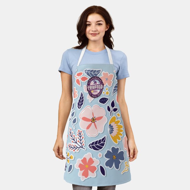 Scrapbookers  Cut Paste Repeat Apron (Worn)