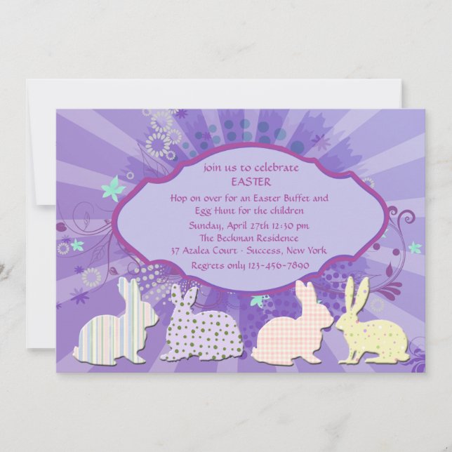 Scrapbooking Bunnies Easter Invitation (Front)