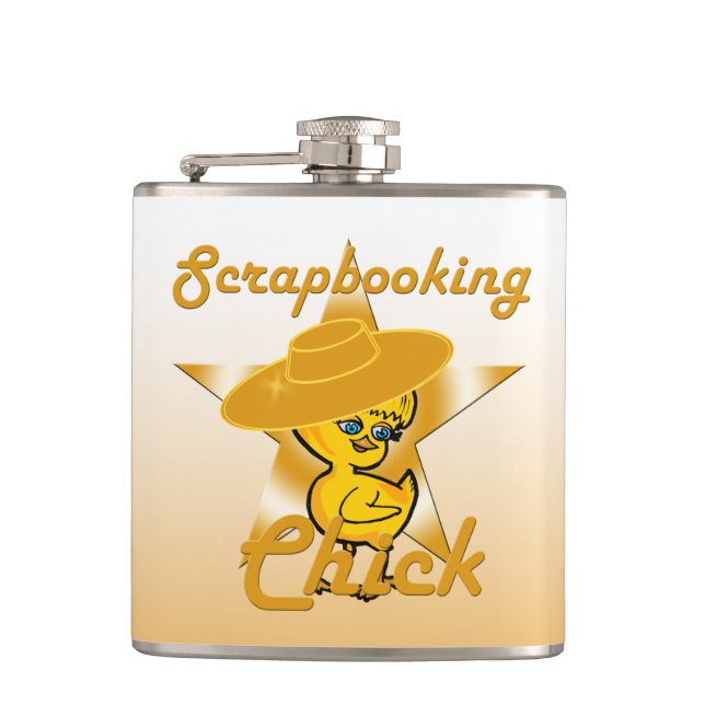 Scrapbooking Chick #10 Hip Flask (Front)