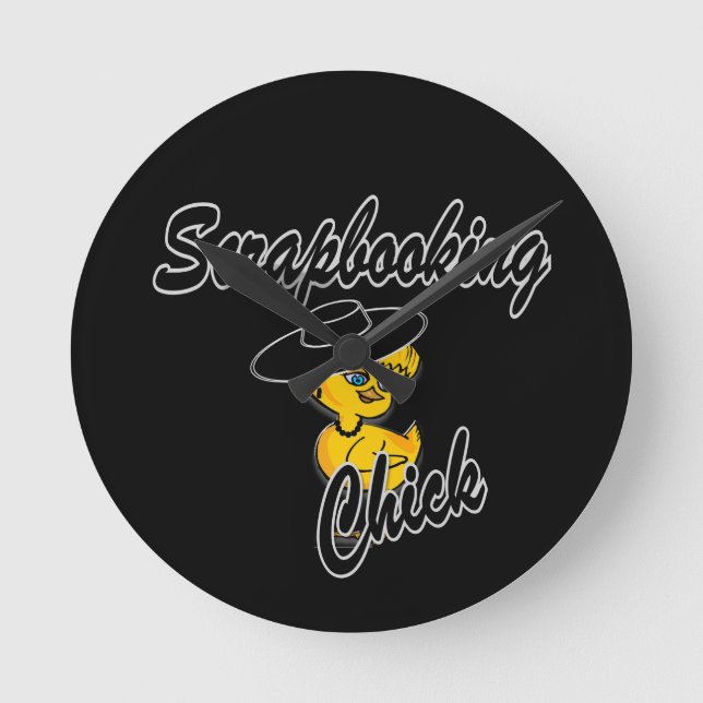 Scrapbooking Chick #4 Round Clock (Front)