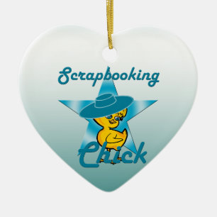 Scrapbooking Chick #7 Ceramic Tree Decoration
