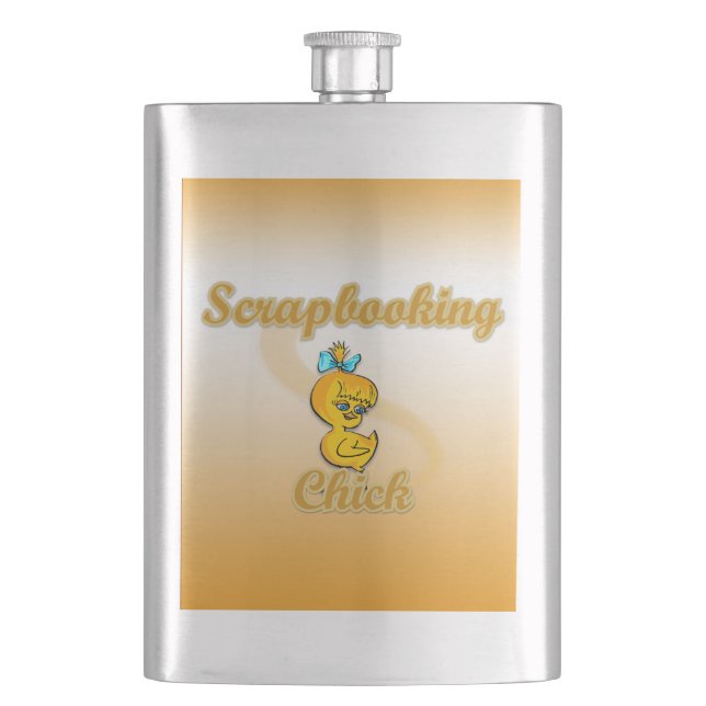 Scrapbooking Chick Hip Flask (Front)