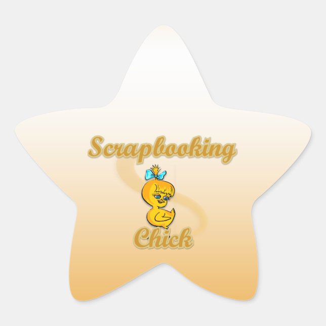 Scrapbooking Chick Star Sticker (Front)