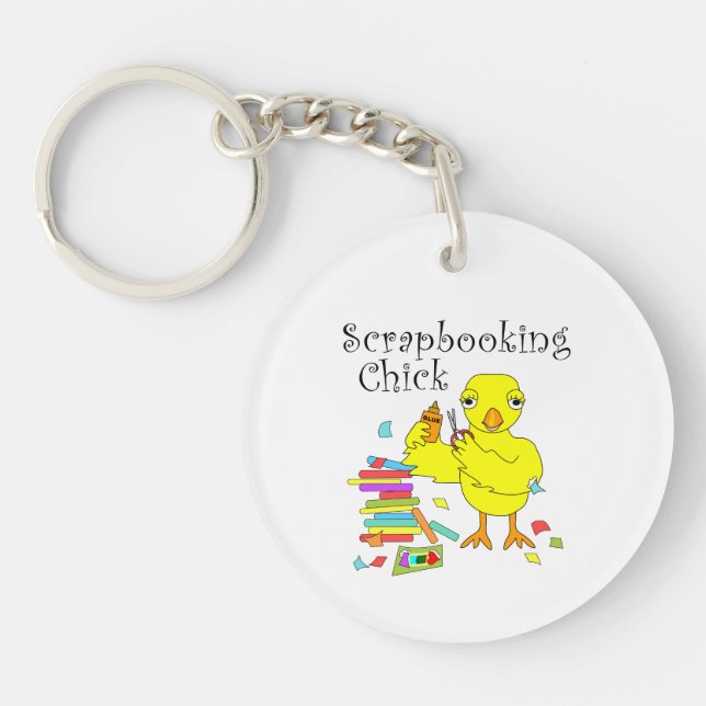 Scrapbooking Chick Text Key Ring (Front)