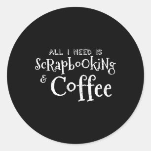 Scrapbooking Coffee Vintage Classic Round Sticker