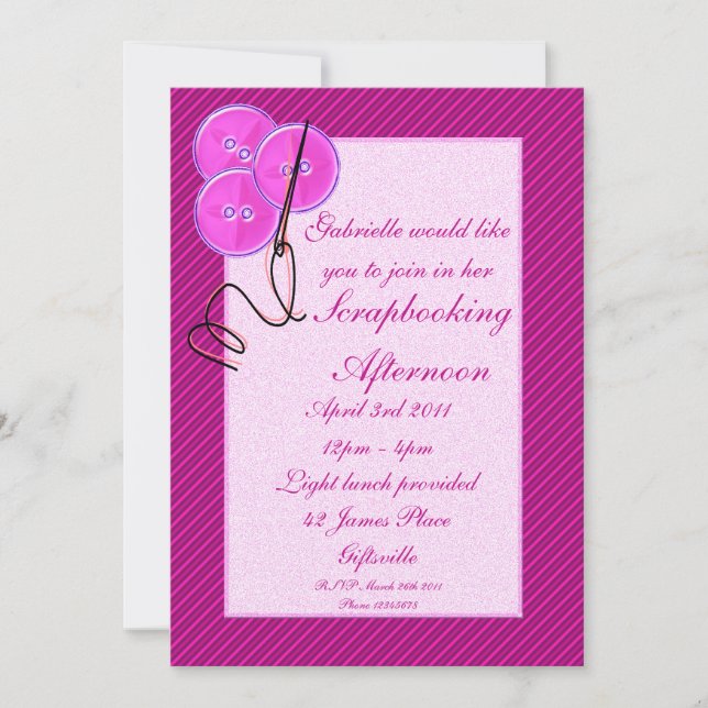 Scrapbooking/Craft Party Invitation (Front)