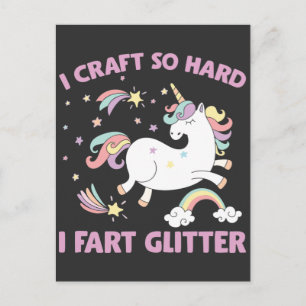 Scrapbooking Crafting Unicorn lover Handcrafting Postcard