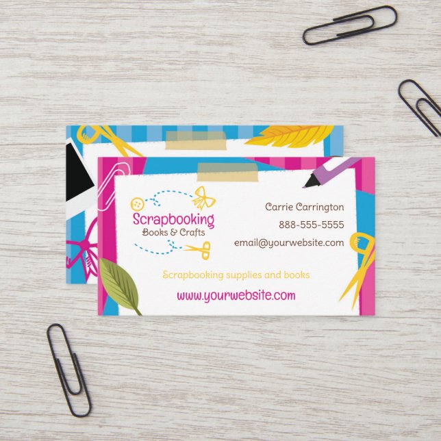 Scrapbooking Crafts Business Card (Front/Back In Situ)