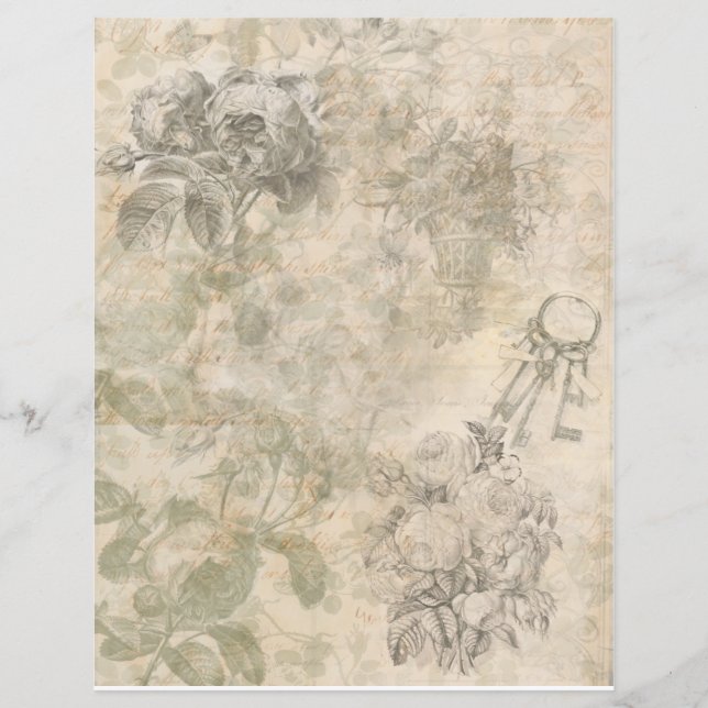 Scrapbooking junk journalling paper sheet  (Front)