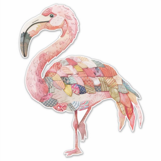 Scrapbooking Pink Flamingo Sticker (Front)