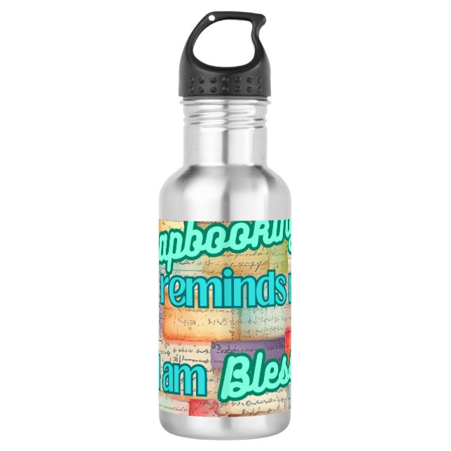 Scrapbooking reminds me I am Blessed 710 Ml Water Bottle (Front)