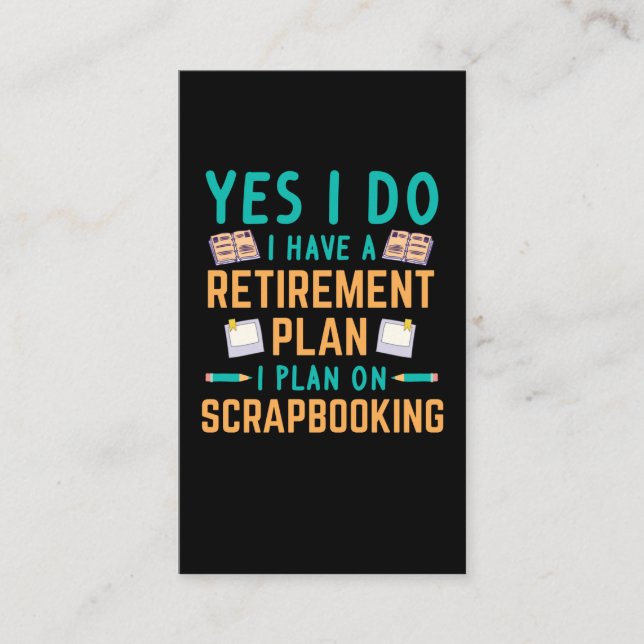 Scrapbooking Retirement Book Crafting Hobby Business Card (Front)