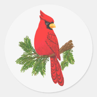 Scrapbooking sticker red cardinal, invitation,