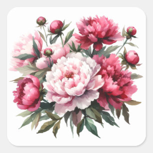 Scrapbooking Sticker Watercolor Peonies
