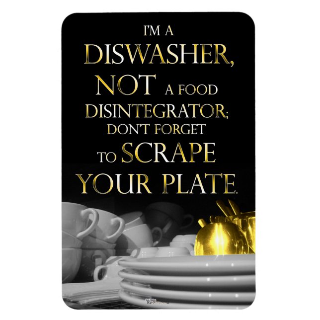 Scrape Your Plate 2 (Dishwasher Magnet) (Golden) Magnet (Vertical)