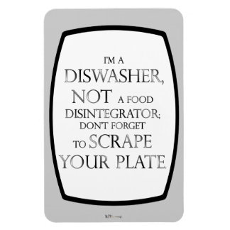 Scrape Your Plate (Dishwasher) (Silver Effect) Magnet