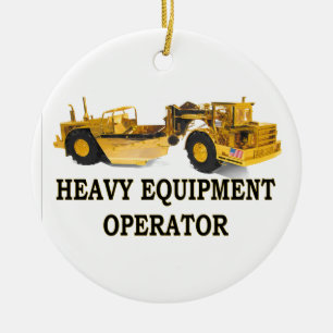 SCRAPER EARTH MOVER CERAMIC TREE DECORATION