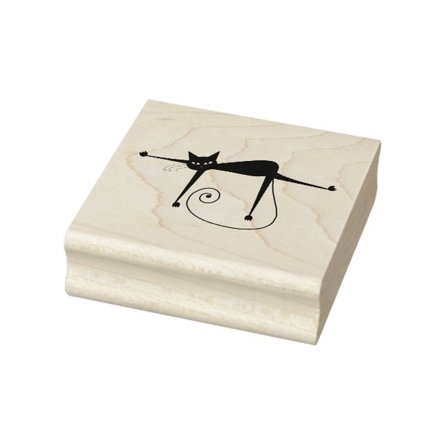 Scrappy Cat Black Kitty Custom Rubber Stamp (Stamp)