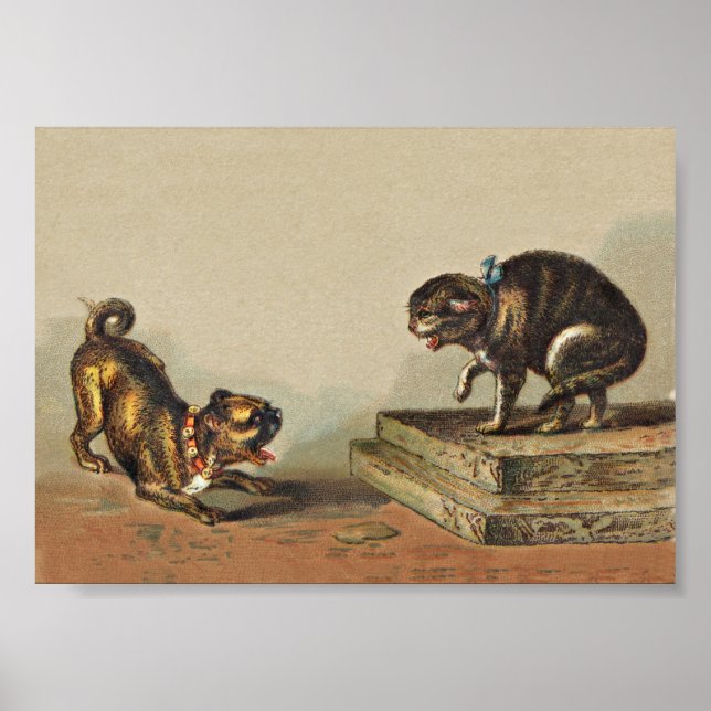 Scrappy Pug Dog and Kitty Poster (Front)