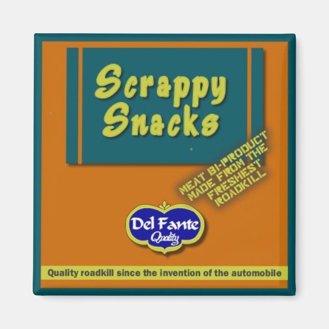 Scrappy Snacks Square Magnet (Front)