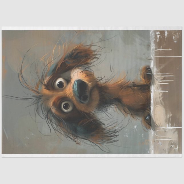 Scrappy the Dachshund Dog Decoupage  Tissue Paper (Front)