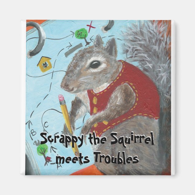 Scrappy the Squirrel Magnet (Front)