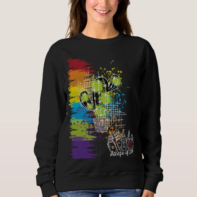Scraps of Love Colourful Cactus Dark Sweatshirt (Front)