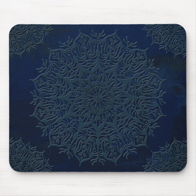 scrashed brushed metalic texture embossed floral mouse pad (Front)