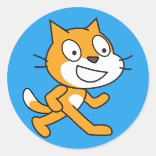 Scratch Cat Sticker (Blue)
