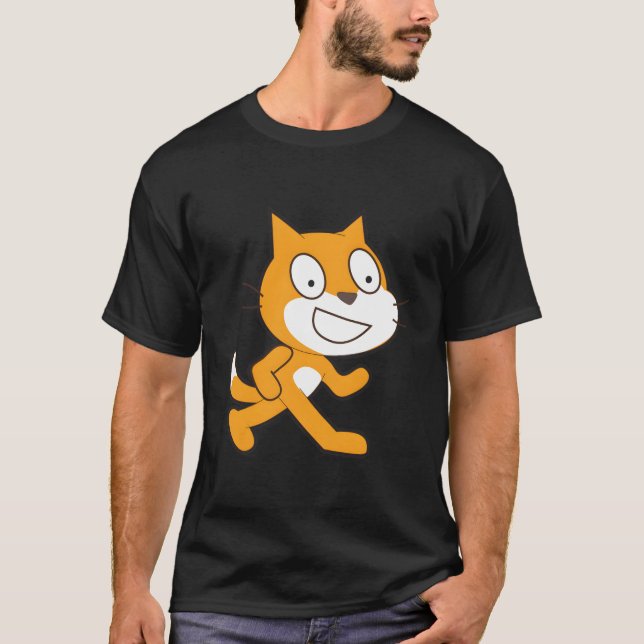 Scratch Programming Language Official Mascot Cat T T-Shirt (Front)