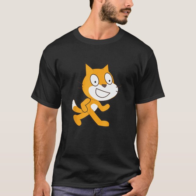 Scratch Programming Language Official Mascot Cat T T-Shirt (Front)