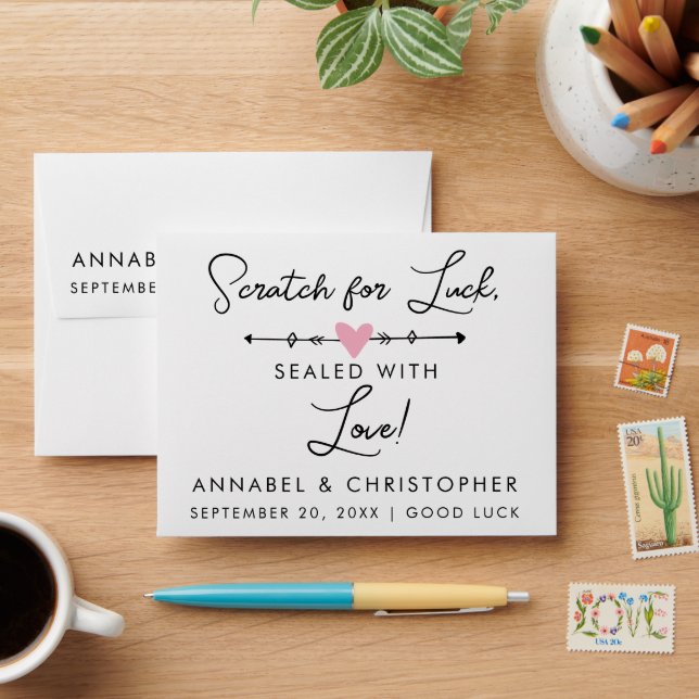 Scratch with Luck, Sealed with Love Wedding Lotto Envelope (Desk)