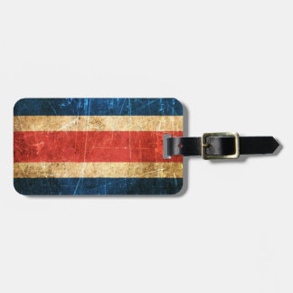 Scratched and Worn Vintage Costa Rica Flag Luggage Tag