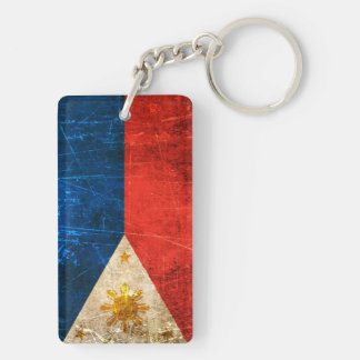 Scratched and Worn Vintage Filipino Flag Key Ring